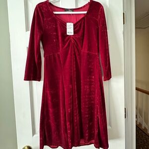 Suzanne Betro Red Velvet dress, knee length